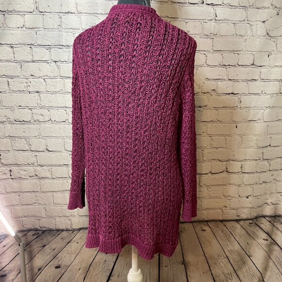 Sonoma Magenta Ribbon Open-Front Cardigan - size Large - Women's - Picture 3 of 9
